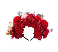 Cerchietto floreale per sposa e damigelle d'onore, corona di fiori in seta regolabile con perle, accessorio per capelli bohémien da spiaggia, per ragazze, cerimonie e feste
