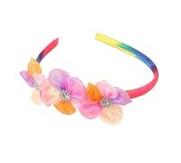 Cerchietto for capelli con fiori di pesco in maglia a rombi colorati for bambine - Accessorio for fascia for capelli con fiori in tessuto for neonati(Color 1)