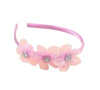 Cerchietto for capelli con fiori di pesco in maglia a rombi colorati for bambine - Accessorio for fascia for capelli con fiori in tessuto for neonati(Light Purple)