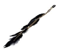 Cerchietto for capelli con piume bohémien, elastici for capelli tribali, accessori for capelli intrecciati da donna e ragazza, fermaglio for capelli, corda for capelli, copricapo(black)