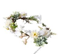 Cerchietto for capelli da sposa, gioielli for capelli da fata, ghirlanda di perle simulate, cerchietti con foglie di fiori, forcine for capelli, copricapi da sposa, ghirlanda(Style 3)
