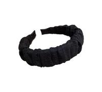 Cerchietto for capelli plissettato color crema for il lavaggio del viso - Accessori for capelli alla moda for le donne(black)