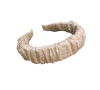 Cerchietto for capelli plissettato color crema for il lavaggio del viso - Accessori for capelli alla moda for le donne(Beige)