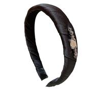 Cerchietto geometrico in raso plissettato con diamanti incastonati - elegante accessorio for la stiratura dei capelli for le donne(black)