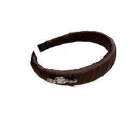 Cerchietto geometrico in raso plissettato con diamanti incastonati - elegante accessorio for la stiratura dei capelli for le donne(Brown)