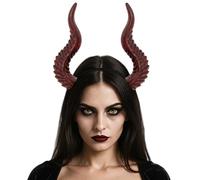 Cerchietto gotico per capelli da donna, per Halloween, per cosplay, set da 3 pezzi (rosso, taglia unica)