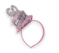 Cerchietto idea regalo Compleanno con Decorazione Glitter, Design Tortina, Disponibile per 18, 60 e 70 Anni, Rosa (rosa, 60 anni)