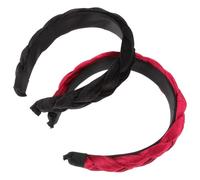 Cerchietto Imbottito Elegante in Stoffa, Set da 2 Pezzi | Rosso e Nero, Struttura Semplice e Formato Compatto, Leggero e Confortevole da Indossare e Rimuovere