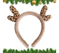 Cerchietto in legno da donna, fascia in legno di cervo, cerchio per capelli leopardo trucco | Fascia di Natale a forma di animale, fascia in legno realistica per costume da cosplay da festa