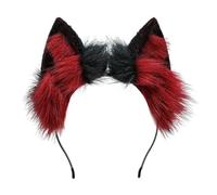 Cerchietto in peluche con design per orecchie per un look elegante, accessorio unico per lupo solitario