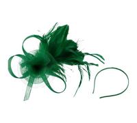 Cerchietto in piuma delicato accessorio versatile per feste e spettacoli elegante accessorio floreale per capelli da donna (Green, One Size)