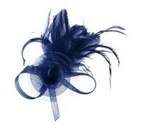 Cerchietto in piuma delicato accessorio versatile per feste e spettacoli elegante accessorio floreale per capelli da donna (Navy, One Size)