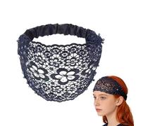 Cerchietto in pizzo - Accessori per capelli con perline floreali e perle - Elastico largo ed elegante per le donne - per matrimoni, acconciature dei capelli, viaggi, uso quotidiano, vacanze e