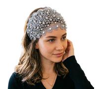 Cerchietto In Pizzo Con Perle In Stile Boho Elastico Con Occhielli Vintage