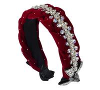 Cerchietto intrecciato da donna, estetico, ampio, casual, formale, con strass tempestati, elegante, per feste