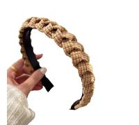 Cerchietto intrecciato per capelli da donna - Dirndl fascia per capelli intrecciata, fascia antiscivolo per matrimonio e feste, (2 pezzi, kaki)