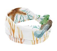 Cerchietto largo con conchiglie marine e stella marina, da donna, elastiche, antiscivolo, turbante, per allenamento, yoga, sport, corsa