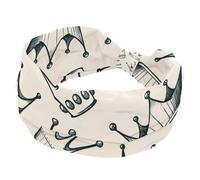 Cerchietto largo da donna, con corona, da principessa, beige, antiscivolo, per sport, fasce elastiche per la testa, fascia larga Fahion per yoga, allenamento, tutti i giorni