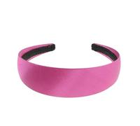 Cerchietto largo piatto molto forte, 4 cm, semplice, in raso, per modisteria, fai da te, modisteria, accessorio per capelli lungo e spesso, fascia per capelli da donna (magenta)