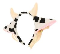 Cerchietto Leggero Mucca in Peluche Fiocco e Campanello | 1 Pezzo, Metallo e Peluche, Design Vivace Dai Colori Accesi, per Carnevale e Festa di Compleanno