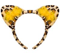 Cerchietto leopardato con orecchie di peluche | Cerchietto per capelli | Cerchietto Leo | Accessori per capelli gatto | Cerchietto gatto | Copricapo gatto | Carnevale Halloween Party