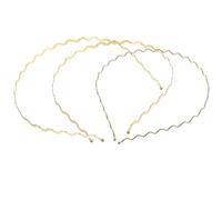 Cerchietto Metallico Ondulato Sottile, Oro Set 3 Pezzi, Elegante | Design Elastico in Metallo, Adatto a Chioma Lunghi e Ricci, per Feste in Famiglia e Servizi Fotografici Stili multipli