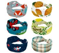 Cerchietto morbido e largo con motivo ananas, per donne e ragazze, fascia elastica con nodo, fascia per capelli sportiva alla moda per allenamento, yoga, palestra, corsa, 6 pezzi