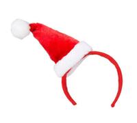 Boland 13426 - Cerchietto con cappello di Natale in miniatura, berretto laterale sul cerchietto, con bordo in peluche bianco e pompon bianco, Tiara Mrs Claus, Natale, carnevale, festa a tema, decorazione per feste