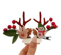 Cerchietto natalizio con corna di renna e forcina. Bellissimo copricapo per le feste, ideale per ragazze.