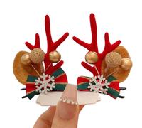 Cerchietto natalizio con corna di renna e forcina. Bellissimo copricapo per le feste, ideale per ragazze.