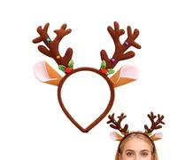 Cerchietto natalizio per capelli - tessuto 24 x 22 x 2 cm | Cerchietto per capelli con corna di renna, accessorio per costume festivo per feste, in famiglia e feste stagionali