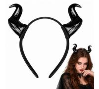 Cerchietto nero con corna di Halloween, accessorio per Halloween | Decorazioni per costume unisex per Halloween, corna di Halloween, per feste di Natale, diavolo, cosplay, spettacoli teatrali