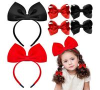 Cerchietto Nero Donna e Fiocco Capelli - Set di Cerchietti Bambina Colorati e Fiocchi per Capelli in Stile Alice nel Paese delle Meraviglie