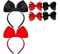 Cerchietto Nero Donna e Fiocco Capelli - Set di Cerchietti Bambina Colorati e Fiocchi per Capelli in Stile Alice nel Paese delle Meraviglie