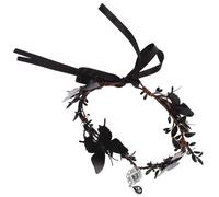 Cerchietto Nero Farfalla Goth in PVC Acrilico e Filo, Halloween Festivo | Accessorio per Cosplay e Mascherata, Decorazione Farfalla, Uso Confortevole Tutta la Notte, per Ragazze
