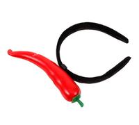 Cerchietto Peperoncino Rosso Decorativo per Chioma, Festa e Trucco | Plastica e Peluche, Forma Realistica, per Lavare il Viso, Giorno Chioma Pazzo