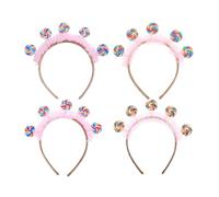 Cerchietto per Bambina a Forma di Lecca-lecca Rosa 4 Pezzi