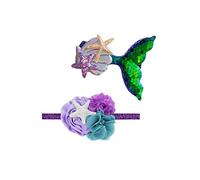 Cerchietto per bambini, fiocco di pesce, turbante a sirena con fiocco annodato, JB33 (Set-P2)