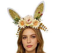Cerchietto per capelli a forma di coniglietto pasquale, con glitter | Fascia per capelli con orecchie da coniglio per foto per compleanno, trucco, feste di Natale
