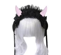 Cerchietto per capelli a forma di corno del diavolo del fumetto carino supporto per trasmissioni dal vivo Halloween festa costume copricapo per bambini adulti cerchi per donne cartone animato bue