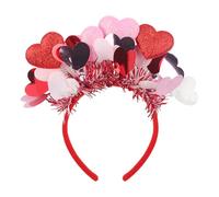 Cerchietto per capelli a forma di cuore per San Valentino, con glitter rosso e rosa a forma di cuore, accessori per capelli per San Valentino, per donne e ragazze, vacanze, matrimoni, feste di