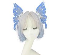 Cerchietto per capelli a forma di farfalla, stile gotico, con perle di cristallo, per giochi di ruolo e servizi fotografici, costume da fata gotica