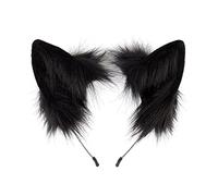 Cerchietto per capelli a forma di orecchie di animale, in peluche, per feste, rave party, cosplay, costume di scena unisex, per donne per lavare il viso per ragazze e adolescenti per orecchie vive