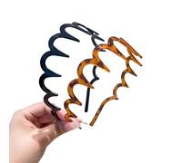 Cerchietto per capelli a forma di U, alla moda, a forma di U, aggiornato a zig-zag, in plastica, ondulato, ad alto cranio, per lavare il viso, la cura della pelle, il trucco, i capelli, per uso