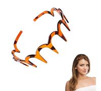 Cerchietto per capelli a forma di U, alla moda, a zig zag, con cranio alto, per capelli da donna, reversibile, coreano, con denti, per donne e ragazze (ambra, 1 pezzo, 1 pezzo (confezione da 1)