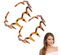 Cerchietto per capelli a forma di U, alla moda, a zig zag, con cranio alto, per capelli da donna, reversibile, coreano, con denti, per donne e ragazze (ambra, 2 pezzi, 1 pezzo (confezione da 2)