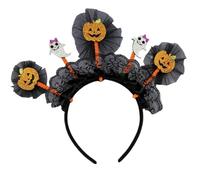Cerchietto per capelli a forma di zucca di Halloween, con tessuto trasparente, confortevole, per travestimenti, cosplay, feste, copricapo da donna