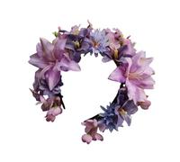 Cerchietto per capelli alla moda con fiore in seta su entrambi i lati, adatto per bambini e adulti come abiti eleganti con fiori di seta