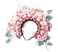 Cerchietto per capelli alla moda con fiori su entrambi i lati, accessorio per capelli con motivo floreale, accessorio unico per riunioni formali