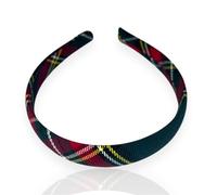 Cerchietto per Capelli Bambina in Tartan Scozzese-Cerchietto Natalizio Bambina (Blu verde e rosso, Dai 3 anni in su)